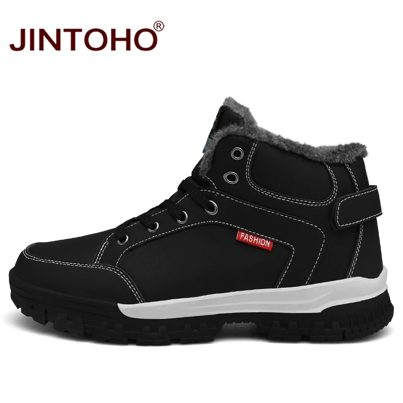 JINTOHO/зимние ботинки для мужчин; модные мужские кожаные ботинки; теплая зимняя обувь; кожаные зимние ботинки; недорогие мужские зимние ботинки; коллекция года; мужская обувь