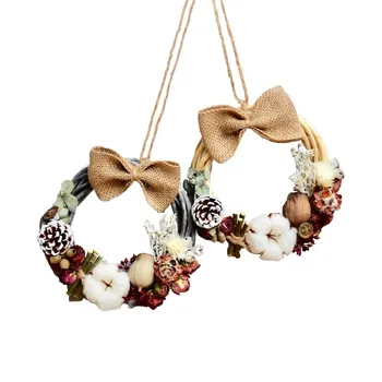 

DIY dried flower eternal wreath material package dry flower eternal rose garland cane pine cones cotton home decoration