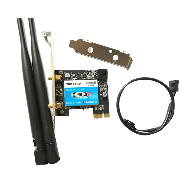 WIRCARD Двухдиапазонная Беспроводная PCI-EX1 Wlan WiFi Bluetooth карта 43bps 802.11A/B/G/N/Ac 2 4/5G BT 4 0 для