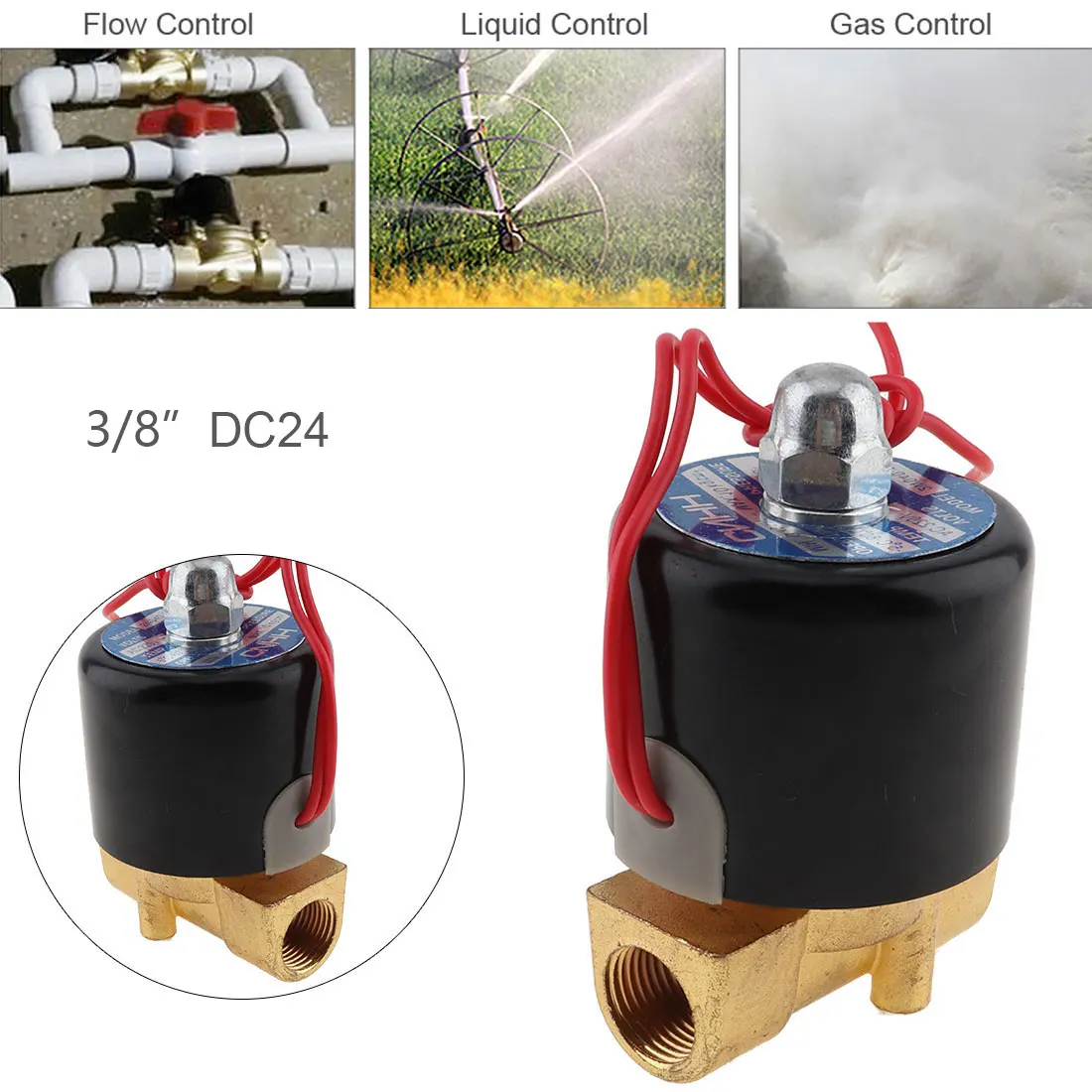 3/8 ''клапан DC12V DC24V нормально закрытый тип алюминиевый сплав Электрический