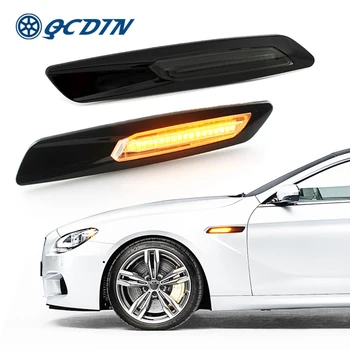

QCDIN 2Pcs For BMW Flowing Turn Signal Side Light For BMW E81 E82 3series E90 E91 E92 Signal Light Clear Smoking Lens Side Light