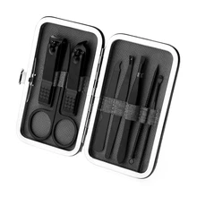 8 шт./компл. Многофункциональный комплект ножниц для ногтей из нержавеющей стали черный педикюр ножницы Пинцет маникюрный набор для дизайна ногтей инструменты