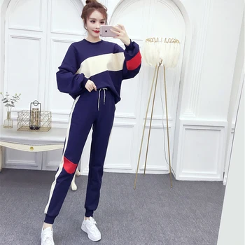 

New net red leisure sports suit spring fashion western style loose temperament goddess fan two-piece suit