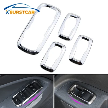 

Car Chrome Trim Window Lifter Switch Decoration Panel Cover Sticker for Ford Ecosport 2012+ Fiesta 2009 + Accessories