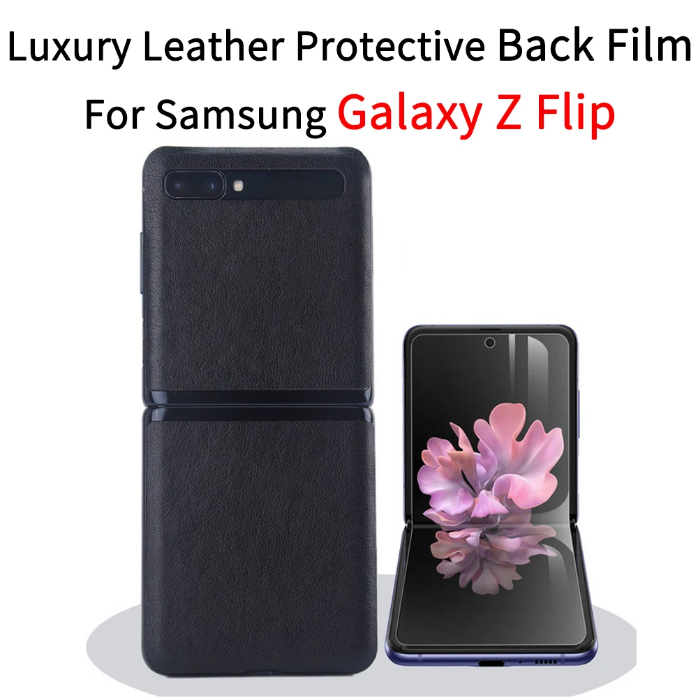 

For Samsung Galaxy Z Flip Back Film Galaxy Z Flip Case SM-F700F case Phone Case Galaxy Z Flip Genuine Leather Protection Cover