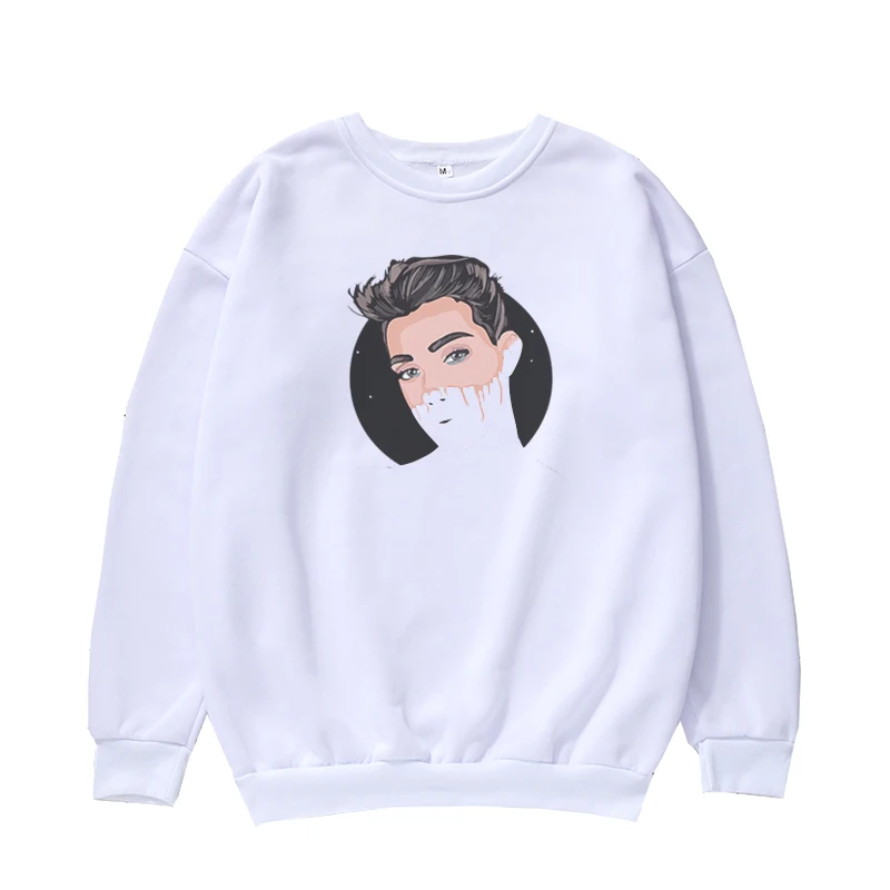 Толстовка с капюшоном James Charles белая розовая серая уличная одежда модные мужские