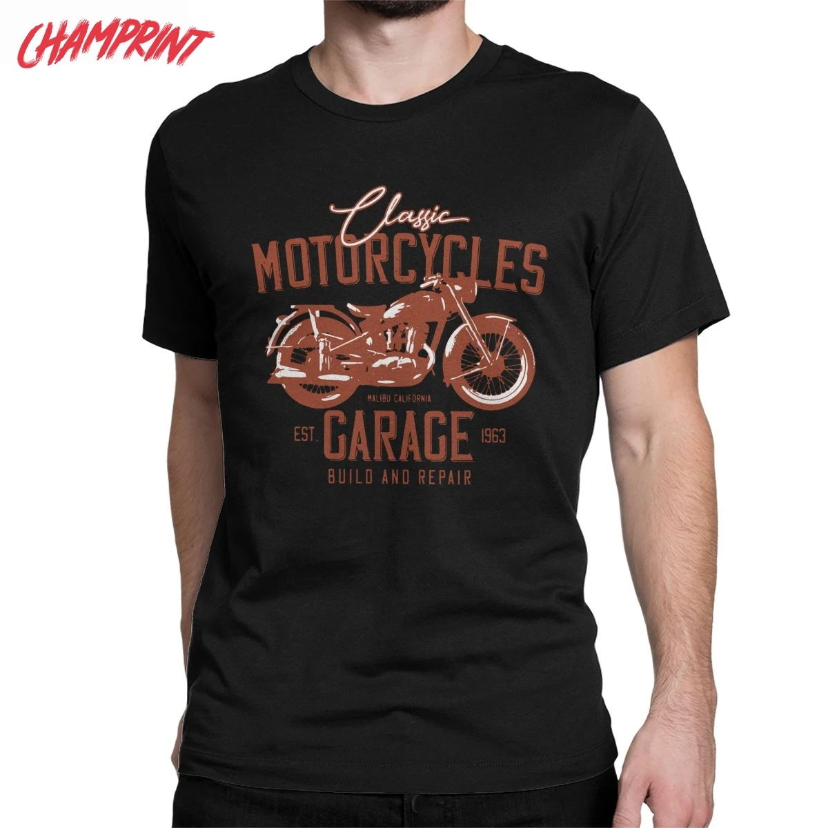 Motocykli Garażu Silnik Motocykla Biker Jazdy T-Shirt Męski Nowość Koszulka Z Czystej Bawełny Koszula Koszulka Z Okrągłym Dekoltem Odzież Plus Size