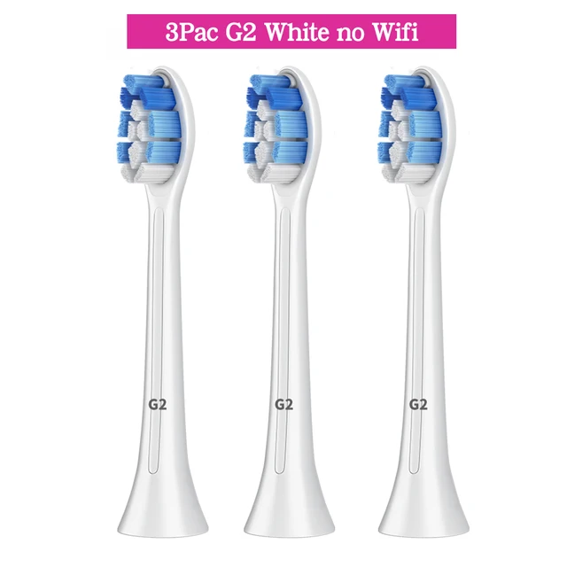 Apply to Philips Sonicare Toothbrush HX6250 HX6530 HX6730 HX6930 Electric Toothbrush Replacement Heads Bluetooth BrushHeads 3Pcs-G2-WH-No Wifi