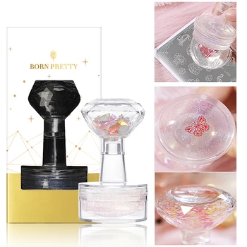 

BORN PRETTY Translucent Nail Stamper Crystal Scraper Nail Stamping Set For Stamping Polish DIY Nail Art Stamping Print Tool