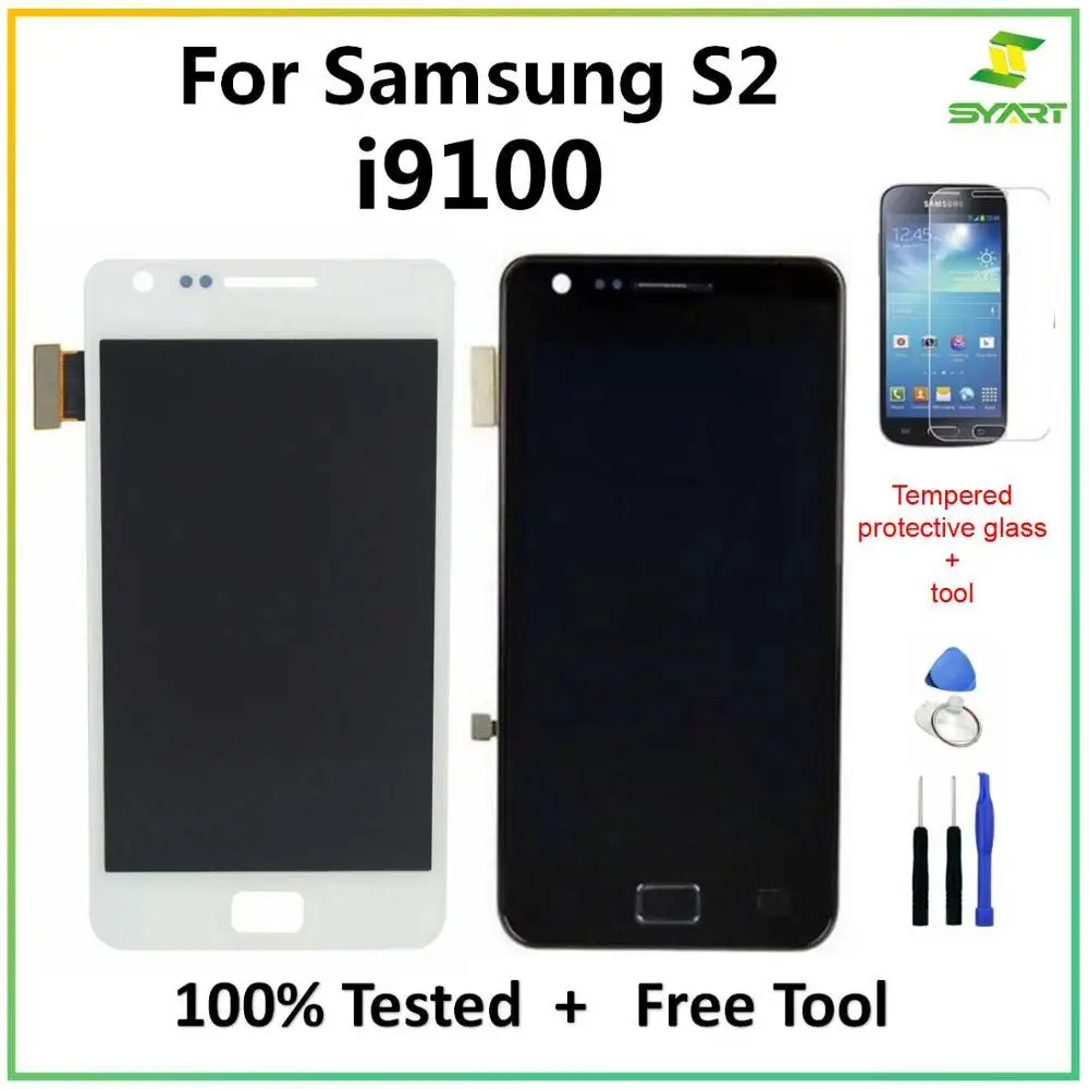 

SYART 100% Tested Well For Samsung Galaxy S2 I9100 LCD Display With Touch Screen Digitizer Assembly Replacement Parts + Tools