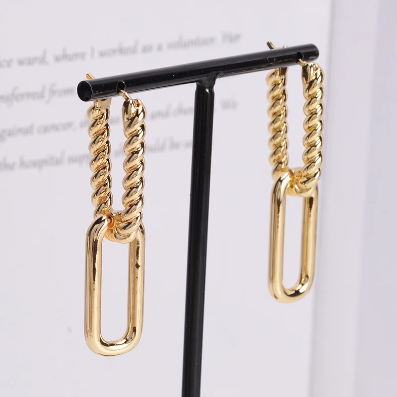 Модные темпераментные простые плетеные Висячие серьги Женские Геометрические