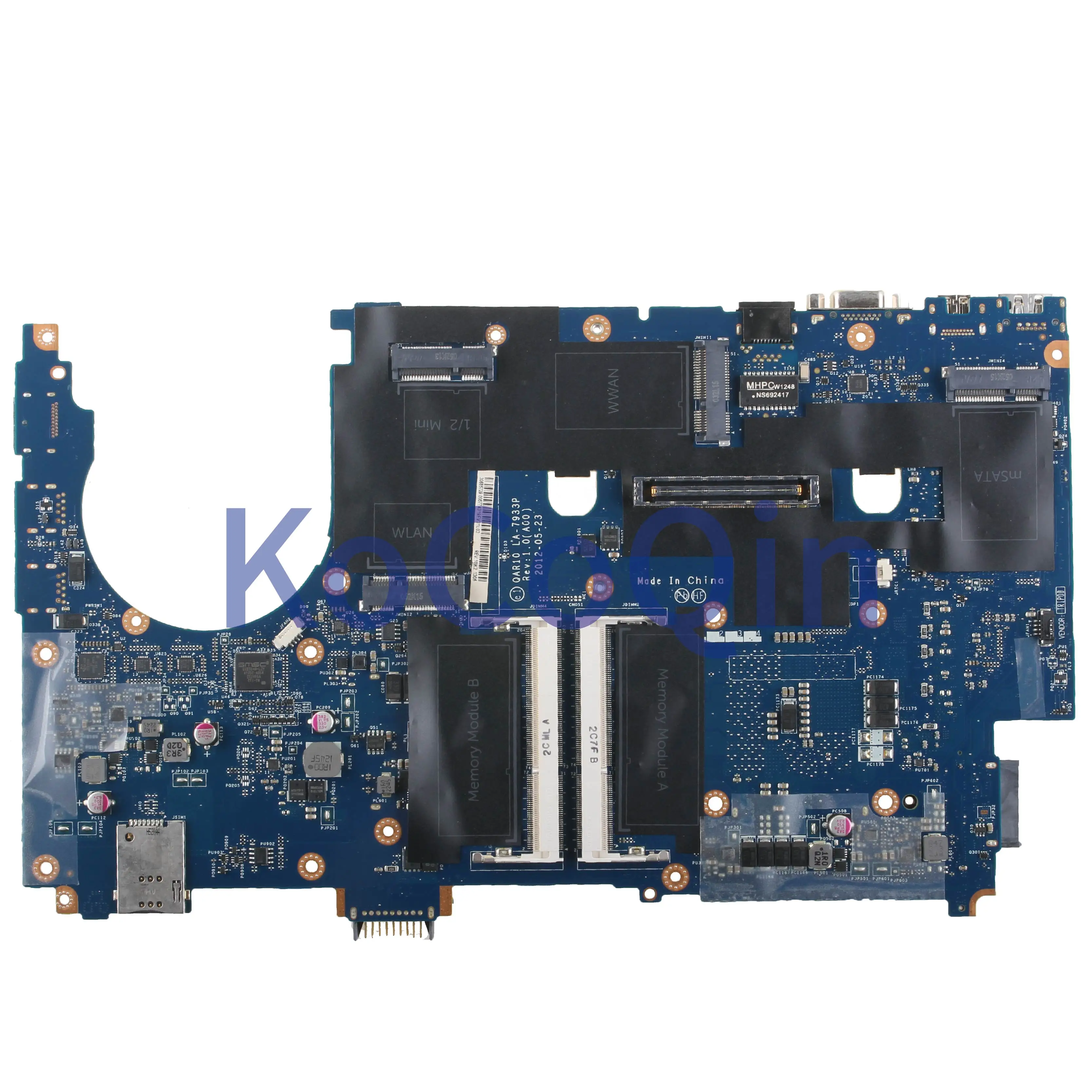 low cost KoCoQin Laptop motherboard For DELL Precision M6700 SLJ8A Mainboard CN-0H76F7 0H76F7 QAR10 LA-7933P