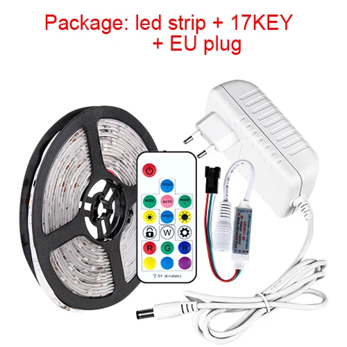 17Key EU Set EeeToo светодиодный ночной Светильник Спальня декоративные 5050 RGB Светодиодные ленты WS2811 DC12V Водонепроницаемый лента неоновый светодиодный гибкие светодиодные ленты ночник «сделай сам» - Испускаемый цвет: 17Key EU Set