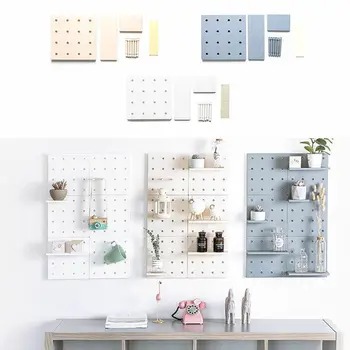 

Plastic Hole Plate Kitchen Bedroom Partition Display Shelf Wall Mount Storage Rack Multifunctional DIY Storage Board Home Decor