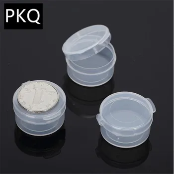 

20pcs High Quality Round Plastic Box with Cover Translucent Small Jewelry Pill Packaging Box PP Mini Storage Box Clear Container