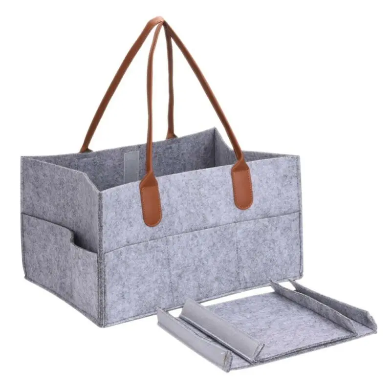 grey felt nappy caddy