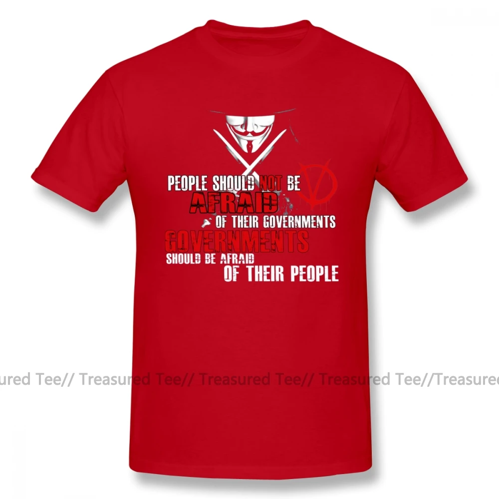 Футболка V For Vendetta, футболка V FOR VENDETTA GUY FAWKES CONSPIRACY QUOTE, футболка большого размера с короткими рукавами, Пляжная забавная футболка - Цвет: Red