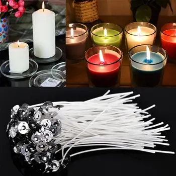 

100 pcs 12cm Candle Wicks For Candle Making Low Smoke Natural Cotton Core Non-Toxic Durable DIY Handmade Candle Materials