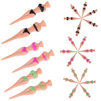 

6pc/Set Plastic Bikini Lady Golf Tees Castle Tee Height Control 78mm