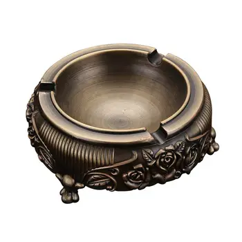 

Vintage Ashtray With Embossed Flower For Outdoor & Indoor Use bronze