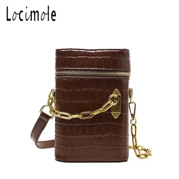 

Locimole Mini Women Bag Stone Pattern Crossbody Bags Box Shape Fashion Chain Shoulder Bag For Phone PU Leather BIZ107 PM49