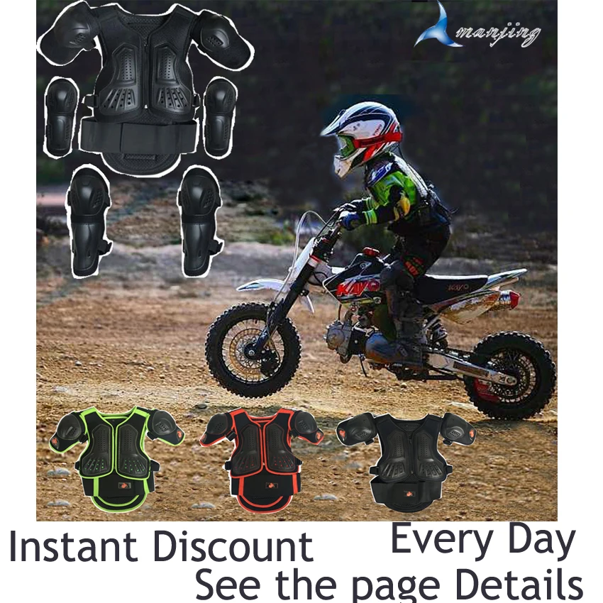 4-15 Years Child Kids Bike Skating Sport Support Motocross Body Back Protect Armor Knee Elbow Guard Motorcycle Vest Suits motorcycle back protector motorcycle knee pads motorcycle armor motorcycle body armor body protector motorcycle armor vest motorcycle armor pads motorcycle armor accessories