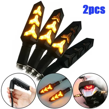 

2pcs Universal Motorcycle LED Turn Signal Lamp Motorbike Sequential Flowing Flashing Indicator Amber Tail Lights Signal Lamp