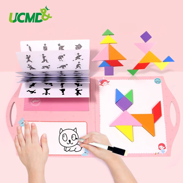 $17.49 Magnetic Puzzle Jigsaw Game Learning Developing Educational Toy Tangram Puzzles For Children Birthday Gifts Kids Drawing Toys
