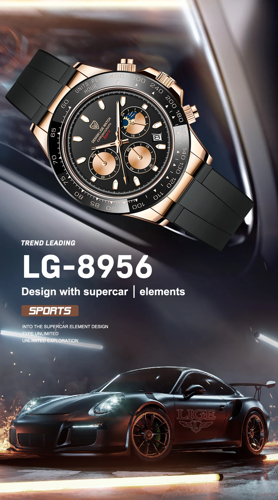 2022 LIGE Mens Watches Top Brand Luxury Waterproof Quartz Wrist Watch for Men Date Silicone Sport Relogio Masculino montre homme