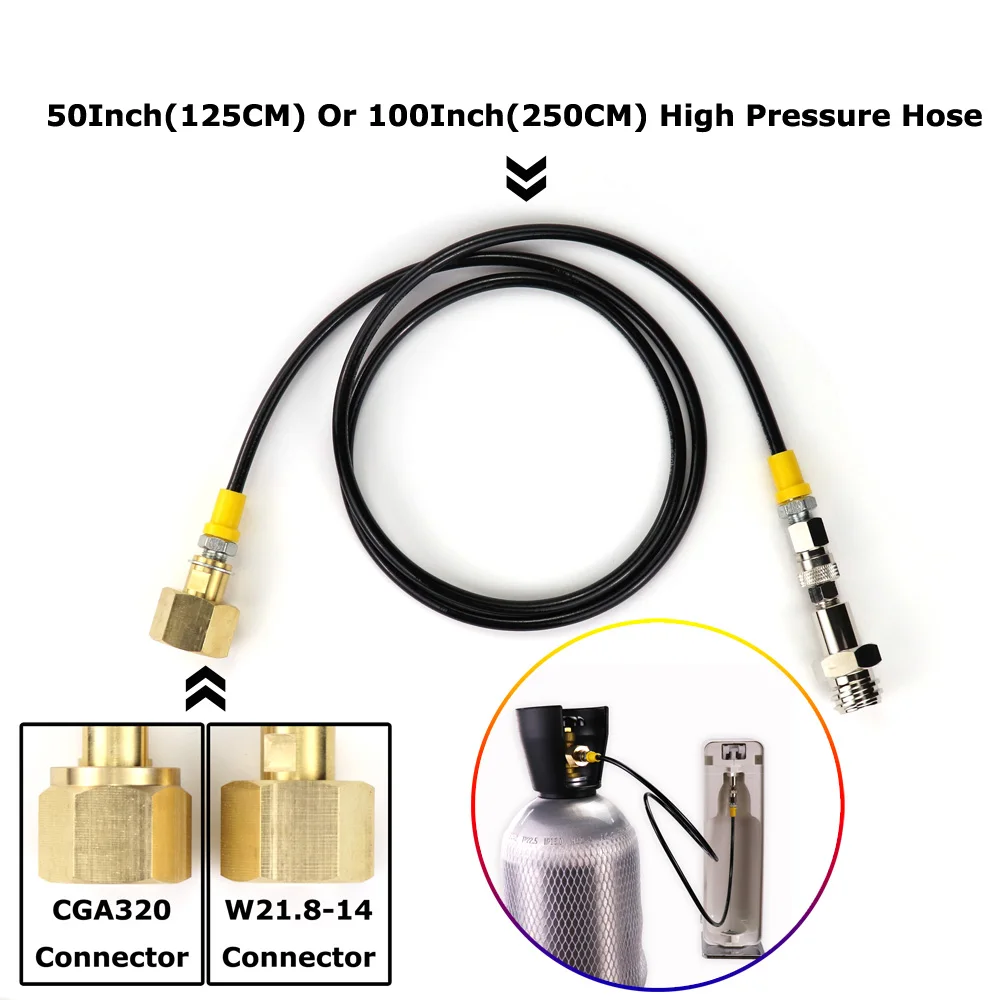 Co2 Tank Adapter & Hose Kit CGA320 Connector for SodaStream Sparking Water Maker