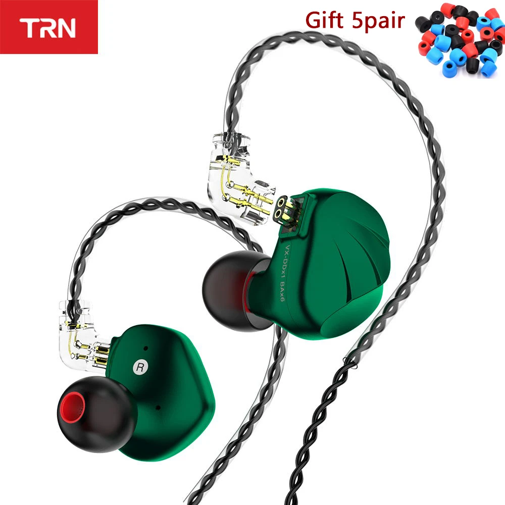 TRN VX 6DD 1BA hibrido с высокой точностью монитор для auriculares V90 BA5 ZSN PRO|Наушники и гарнитуры|