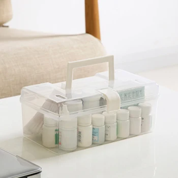 

Multipurpose Plastic Clear First Aid Box Portable Medical Kit Medicine Case Household Home Storage TP899