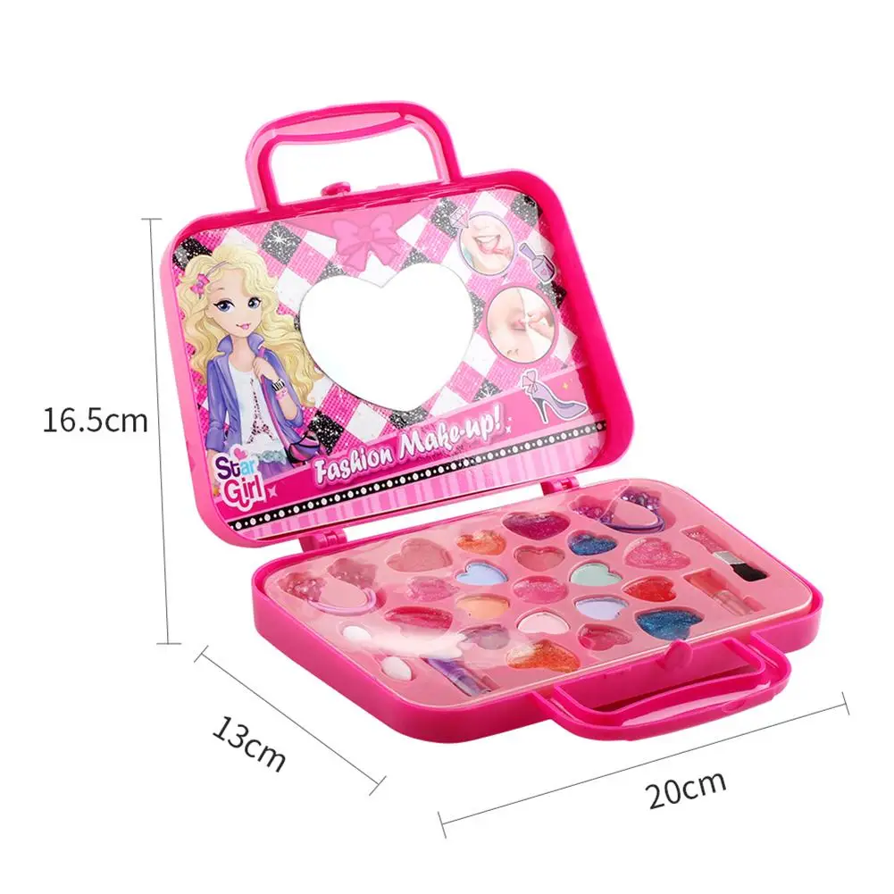 Детский набор игрушек для макияжа, ролевые игры, принцесса, розовый макияж, безопасность красоты, нетоксичный набор игрушек для девочек, туалетный косметический дорожный ящик
