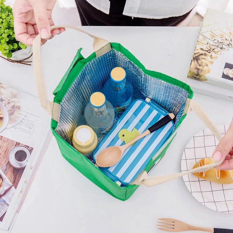 Cartoon Portable Large-capacity Expression Ice Pack Waterproof Lunch Bag Food Picnic Lunch Bags Warm Cooler Keeper