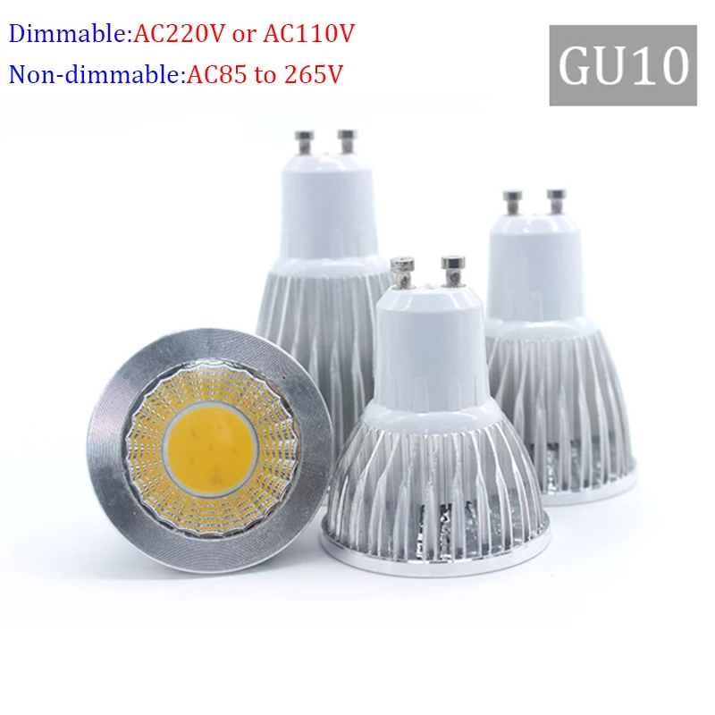 10 шт./лот COB Светодиодный прожектор 9 Вт 12 15 Led светильник GU10/GU5.3/E27/E14 85 265V MR16 12В