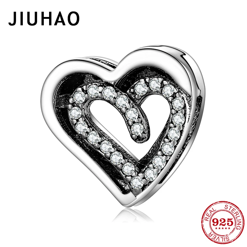 

Heart shape 2 hearts closely connected 925 Sterling Silver Clips beads Fit Original Reflexions Bracelet charms Jewelry making