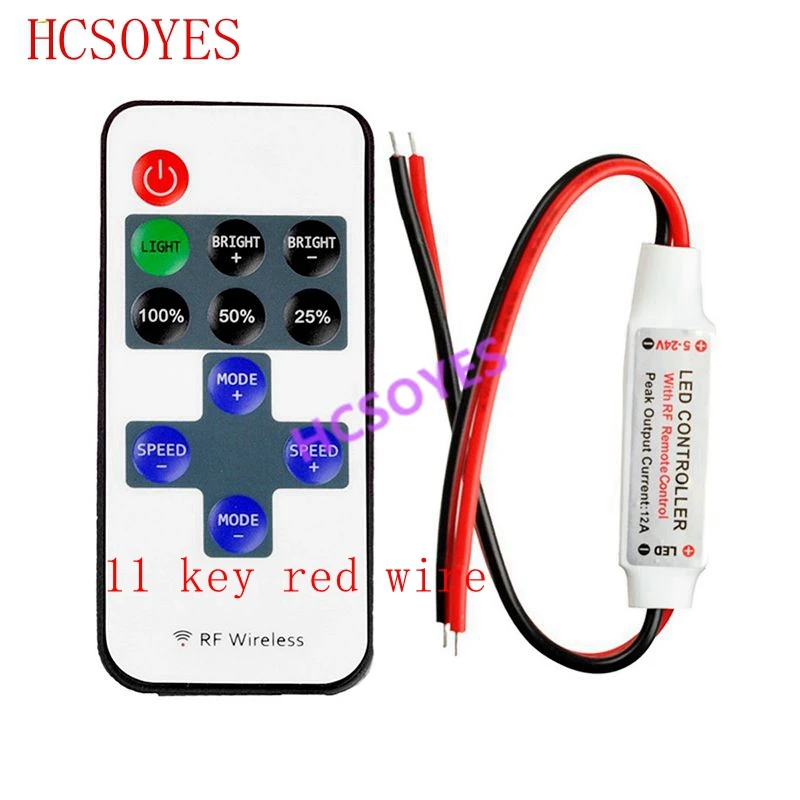 DC5-24V 11key 3Key 9key DC РЧ Беспроводной монохромный СВЕТОДИОДНЫЙ контроллер Диммер для SMD5050/3528/5730/5630/3014 Светодиодные ленты 433 МГц