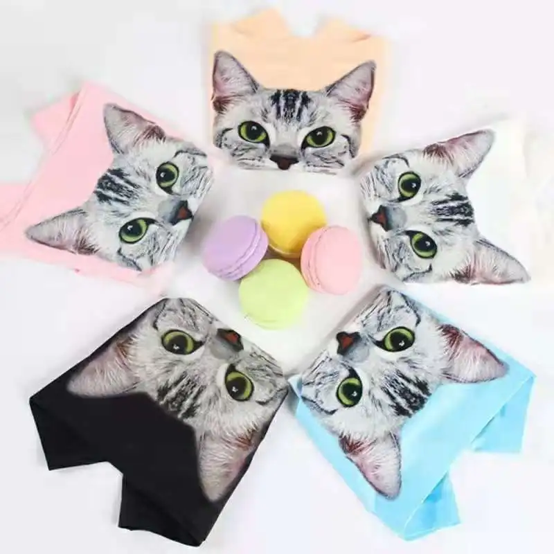 

Explosion models ladies cat head no trace sexy ladies underwear breathable ice silk ladies underwear wholesale