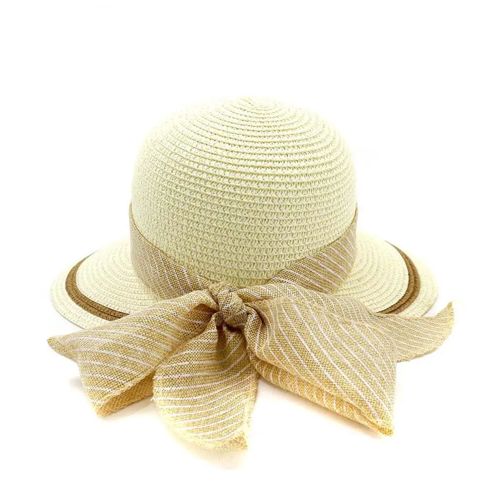 Уличная женская соломенная шляпа с широкими полями с бантом forSummer Sun Hat
