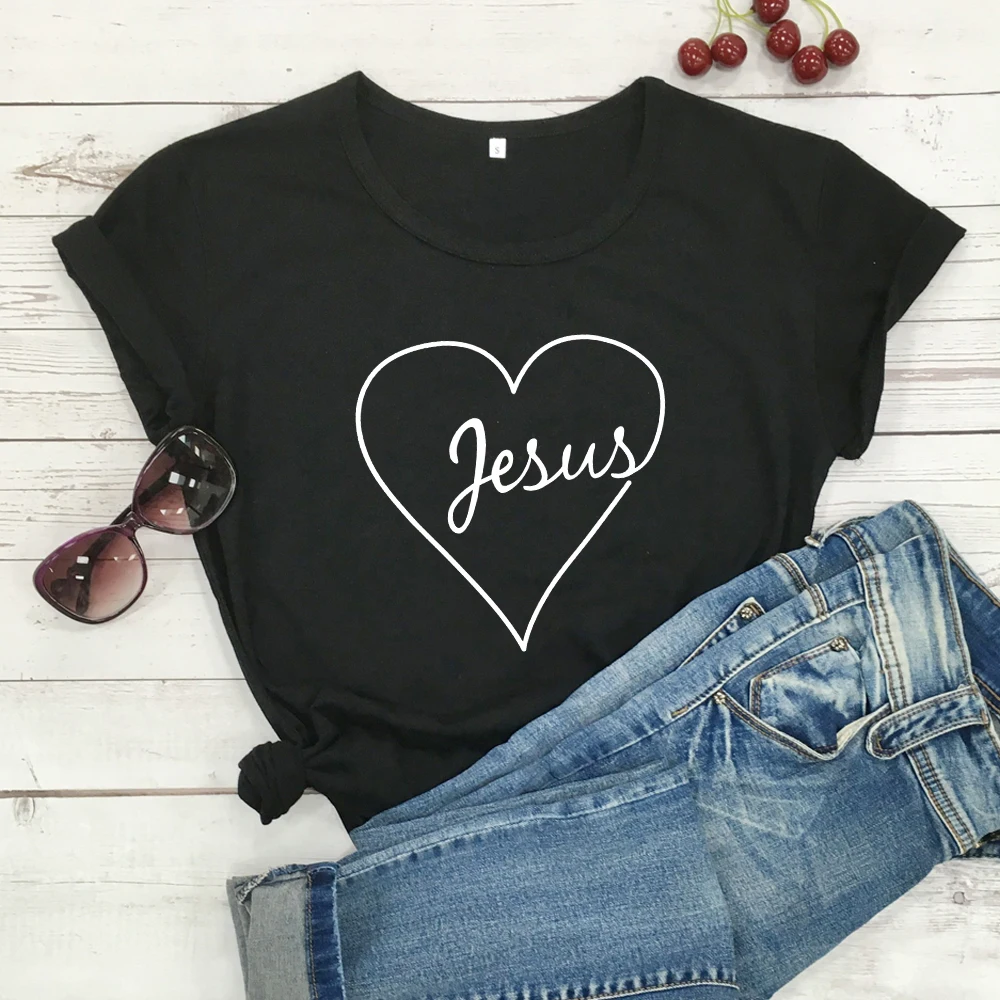 Винтажная футболка с принтом в виде Сердца Иисуса, подарок на день Святого Валентина, летняя футболка для мужчин и женщин, вдохновляющая религиозная церковь, графические футболки, топы