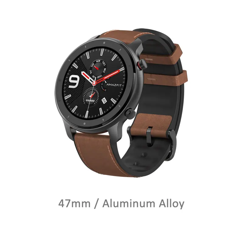 Глобальная версия, Новые смарт-часы Amazfit GTR 47 мм, 5ATM, умные часы, 12 дней, батарея, управление музыкой для Android IOS - Цвет: Aluminium alloy