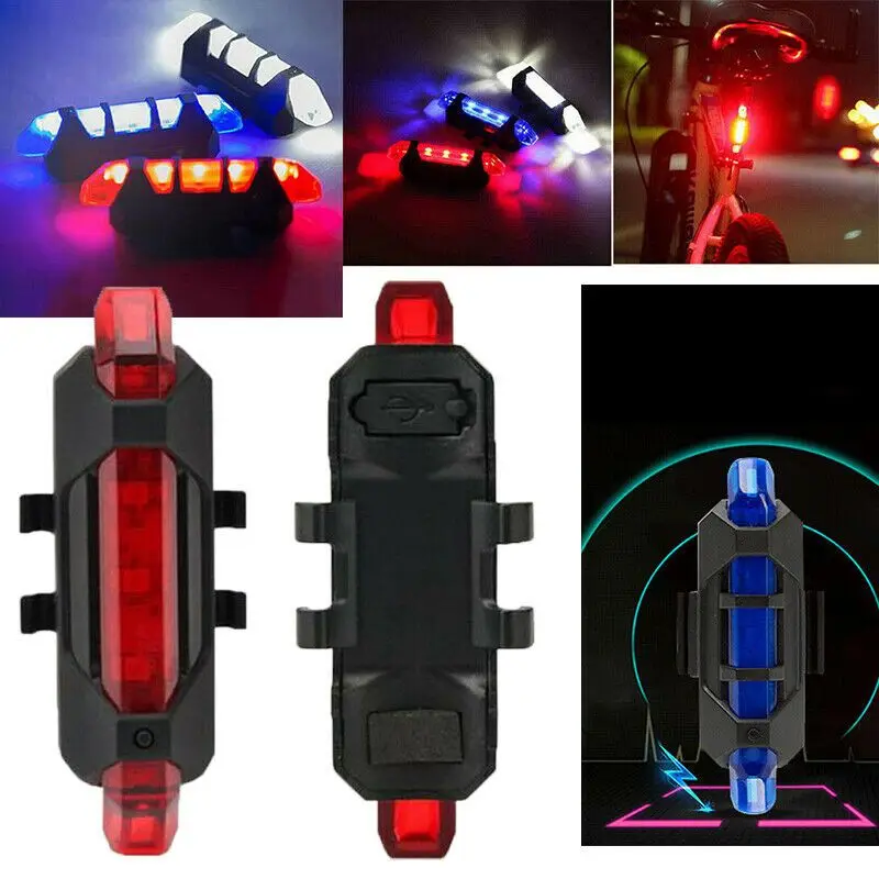 

Bike Bicycle light LED Taillight Rear Tail Safety Warning Cycling Portable Light, USB Style Rechargeable or Battery Style
