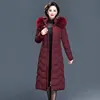 Long Slim Fur Coat Hooded Winter Down Coat Heavy Jacket Thick Warm Oversize Cotton Padded Wadded Parkas Outwear ► Photo 3/6