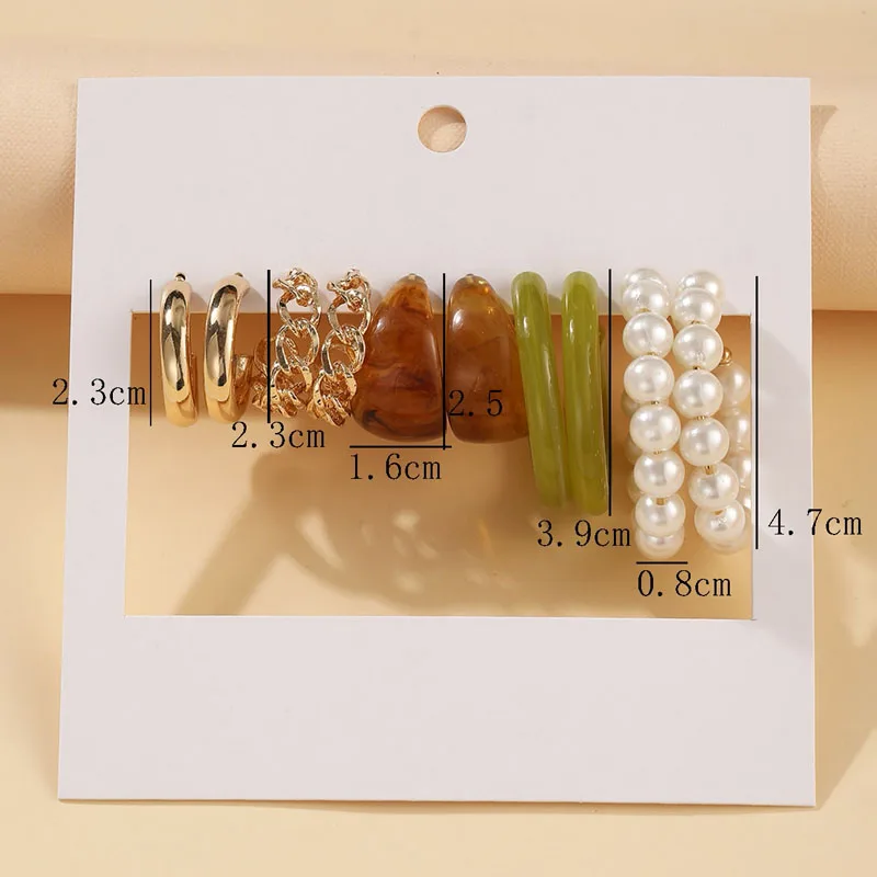 Fashion Mixed Resin Pearl Hoop Earrings Set 2024 New Style for Women Minimalist Flower Heart Butterfly Cross Geometric Earrings