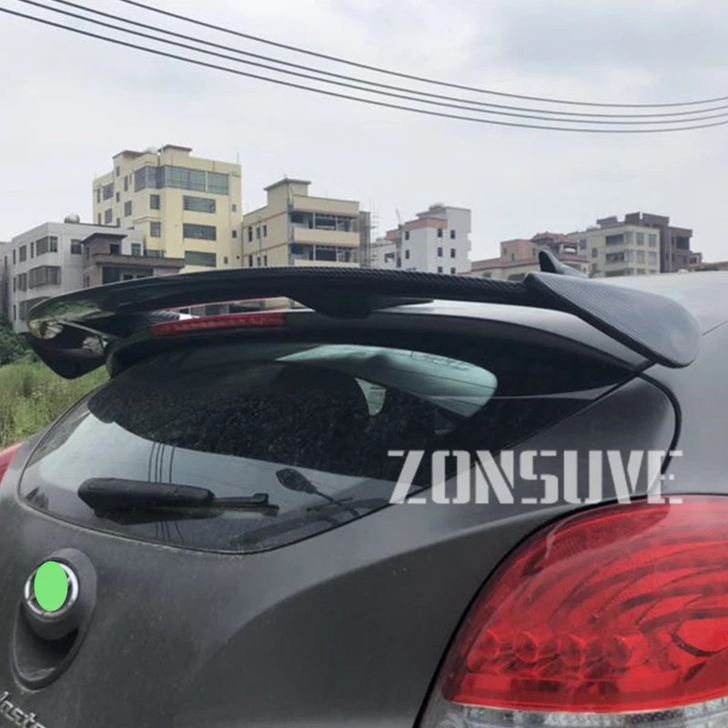 Use For Hyundai Veloster Spoiler 2012 13 14 15 2016 Year Glossy Carbon Fiber Bas Rear Roof Wing Sport Body Kit Accessories Spoilers Wings Aliexpress
