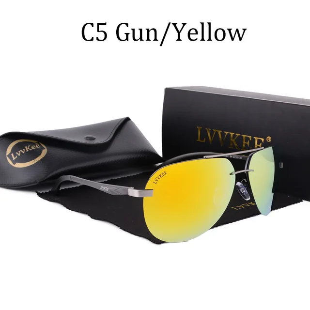 Бренд LVVKEE, поляризованные солнцезащитные очки из алюминиево-магниевого сплава, солнцезащитные очки для вождения, мужские/женские очки для рыбалки с оригинальным логотипом - Цвет линз: C5 WITH BOX