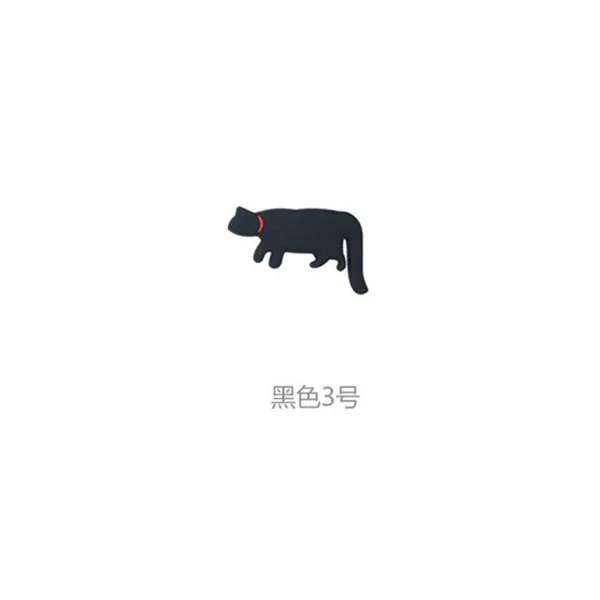 black style 6 Креативные силиконовые магниты на холодильник в виде кота, Мультяшные животные, стикер сообщений на холодильник, ключница, детская игрушка, украшение для дома, 1 шт - Цвет: black style 6