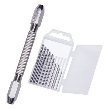 

11pcs Hole Puncher Durable Hand Simple Metal Double Heads Drills Tool Drills Twist Drills for Home