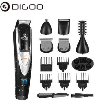 

Digoo Smart Home IPX5 Multifunction Hair Clipper Kit1 2 in 1 Men's Electric Grooming Trimmer for Beard Nose Ear Facial Body