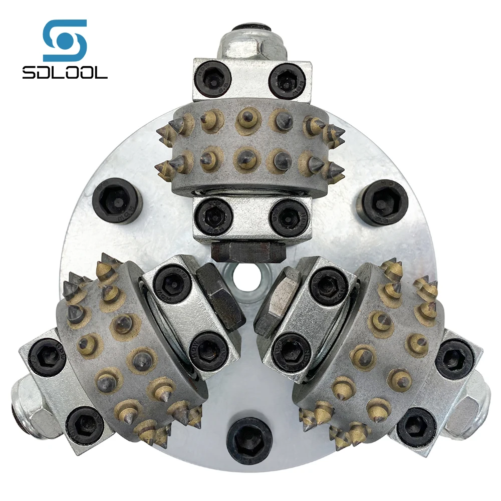 5InchBushHammerWheelForConcretePaversStoneSurface3Rollers